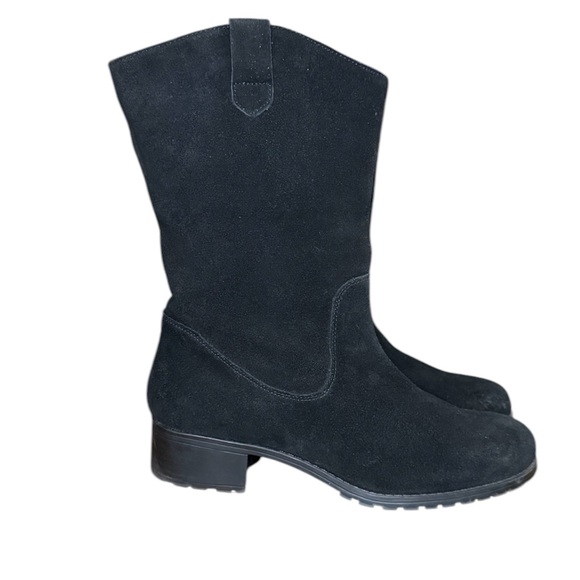 Charles David Black Heeled Boots with Mid-Calf Length and Classic Western Style - Picture 1 of 8